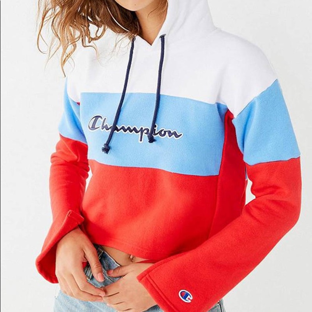 Champion Cropped Bell-Sleeve Hoodie